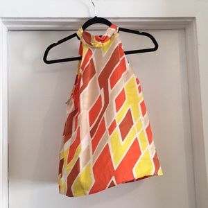 Vintage Style Tie Neck Silky Top